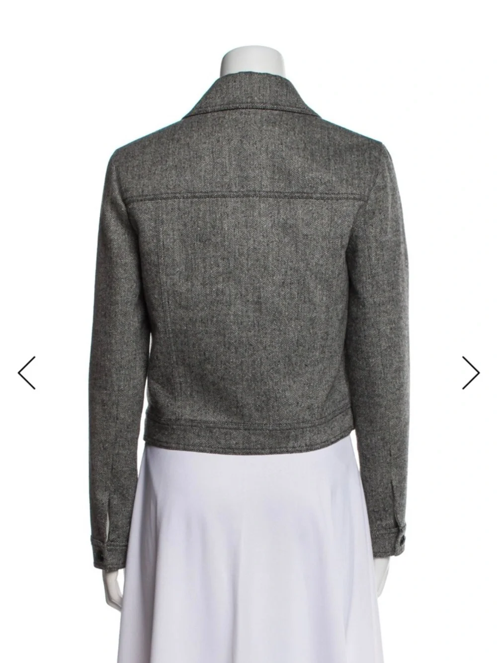 Veronica Beard Gray Cropped Wool-Blend Jacket - Picture 3 of 5